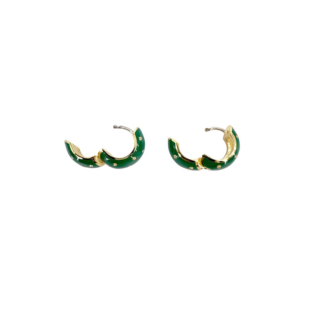 GORJANA Banks Shimmer Huggie Earrings in Emerald Gorjana
