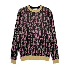 GUCCI Shiny Viscose Jacquard Floral Sweater S