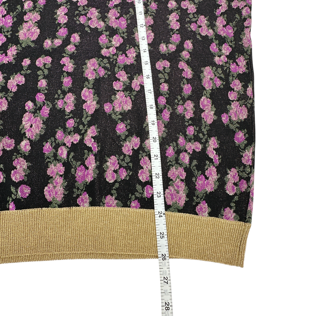 GUCCI Shiny Viscose Jacquard Floral Sweater S Gucci