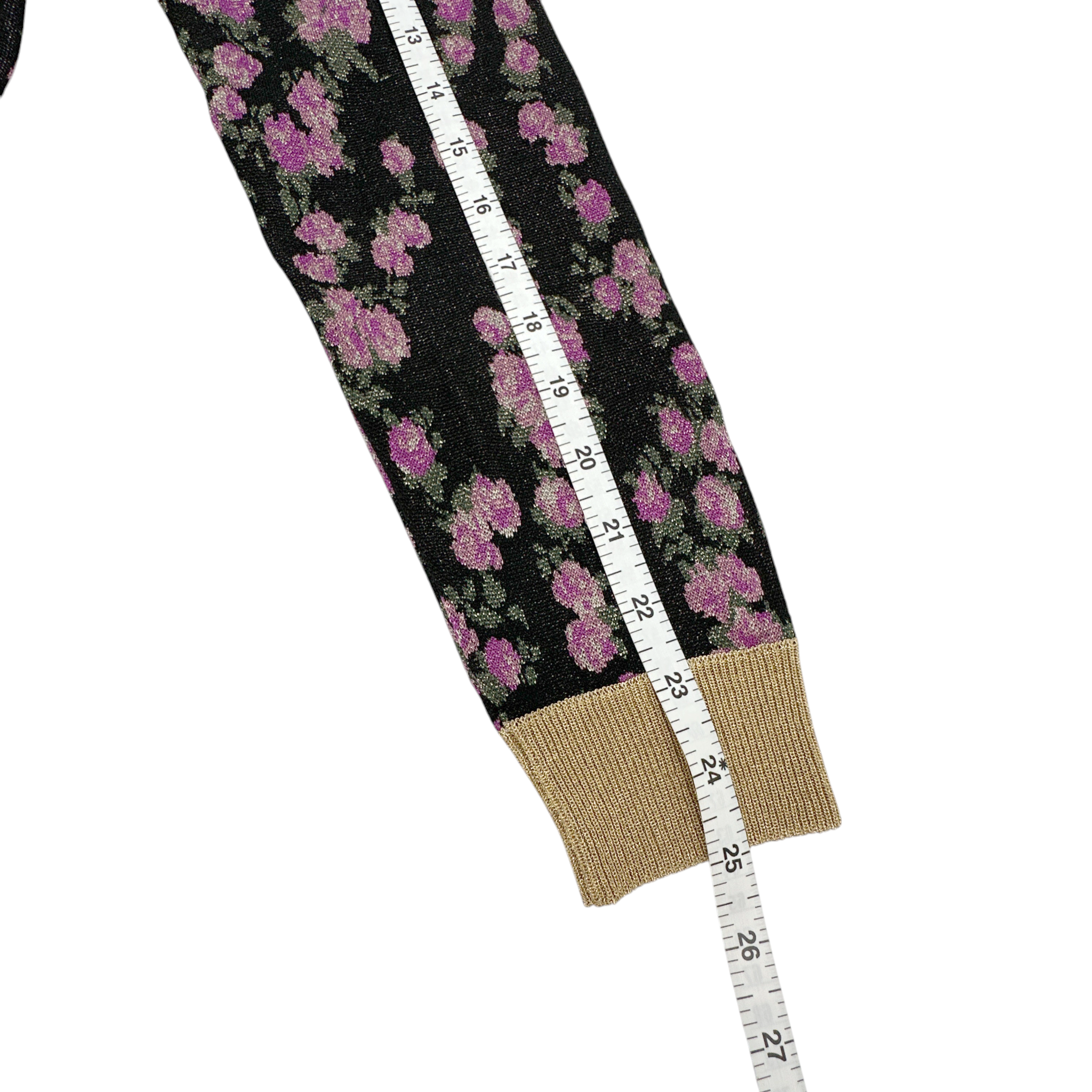 GUCCI Shiny Viscose Jacquard Floral Sweater S Gucci