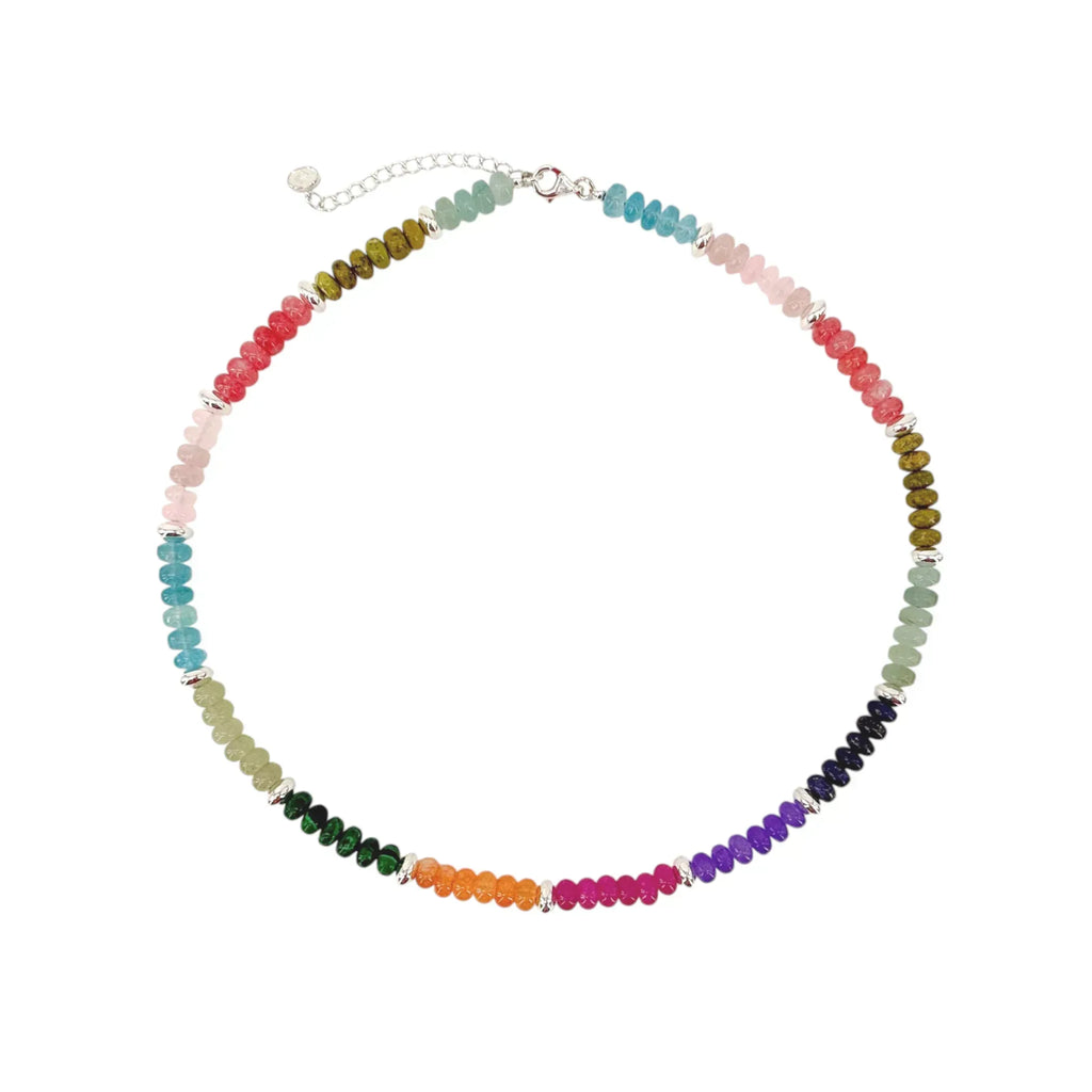 SILPADA Colored In Silver Mixed Stones Beaded Necklace - flyKAMP