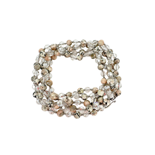 CHAN LUU Semi-Precious Necklace or Wrap Bracelet Clear & Natural