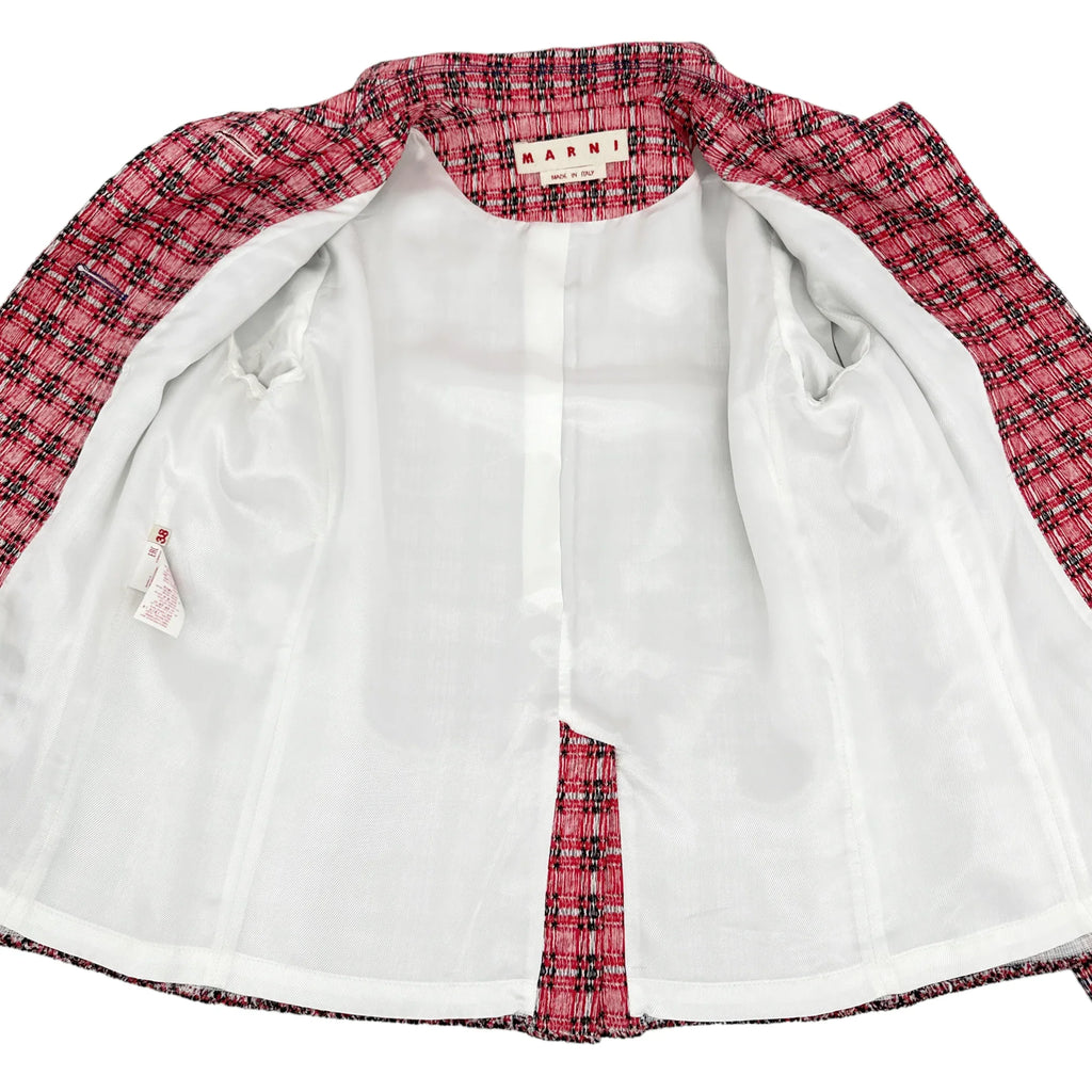 MARNI Plaid Jacket in Red IT38 - flyKAMP