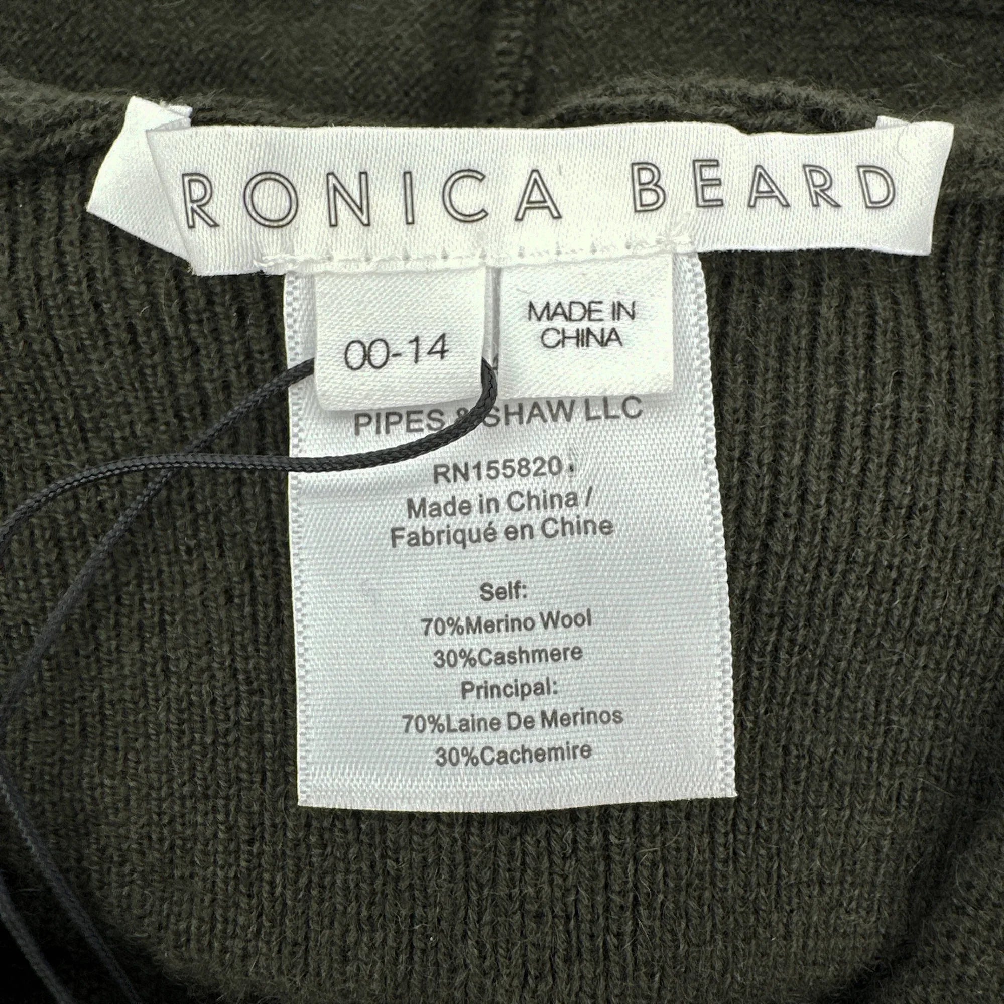 VERONICA BEARD Cashmere Hoodie Dickey in Army - flyKAMP