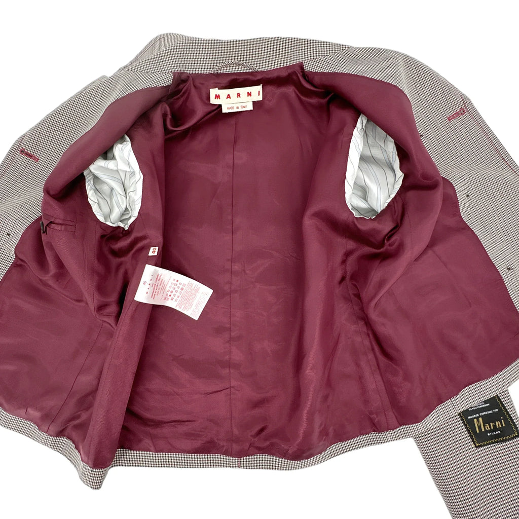 MARNI Houndstooth Double Breasted Blazer IT40|S - flyKAMP