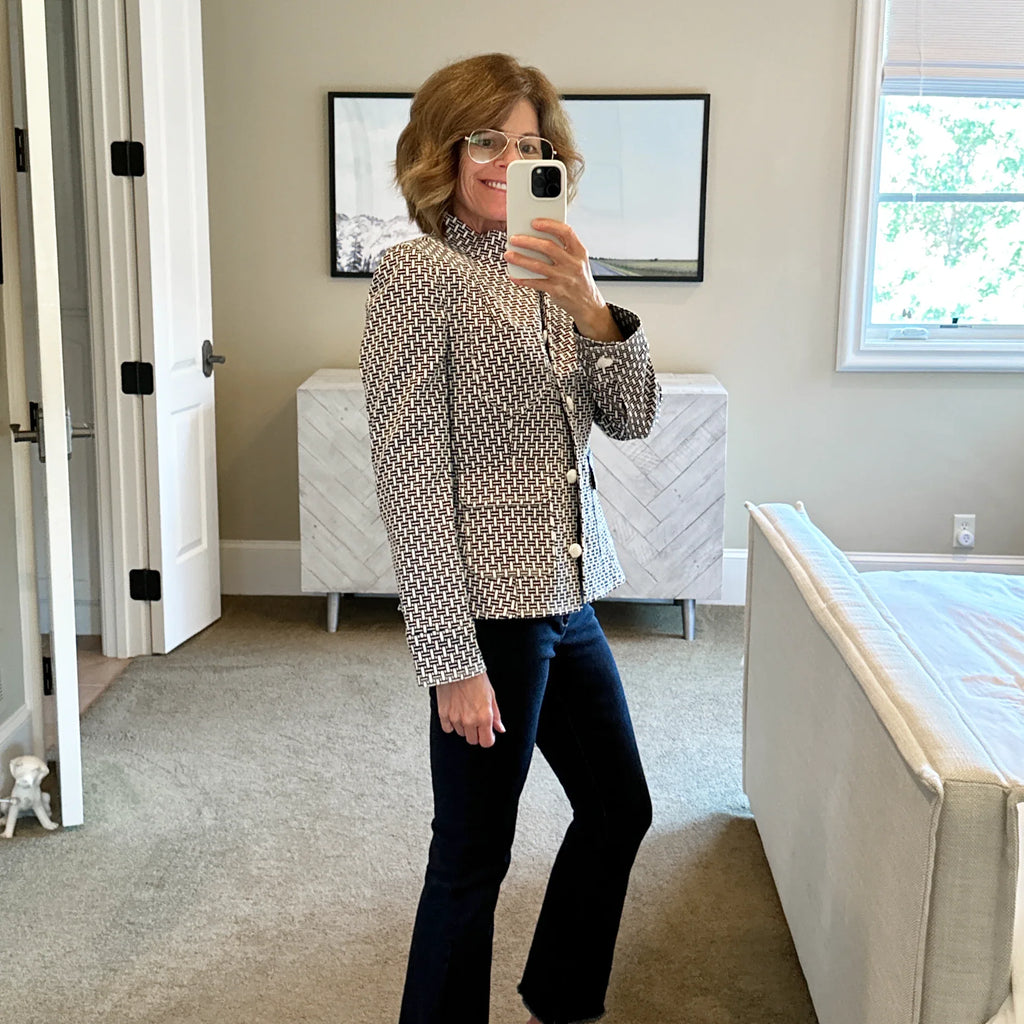 TORY BURCH Cameron Jacket in Navy & Ivory 4|S - flyKAMP