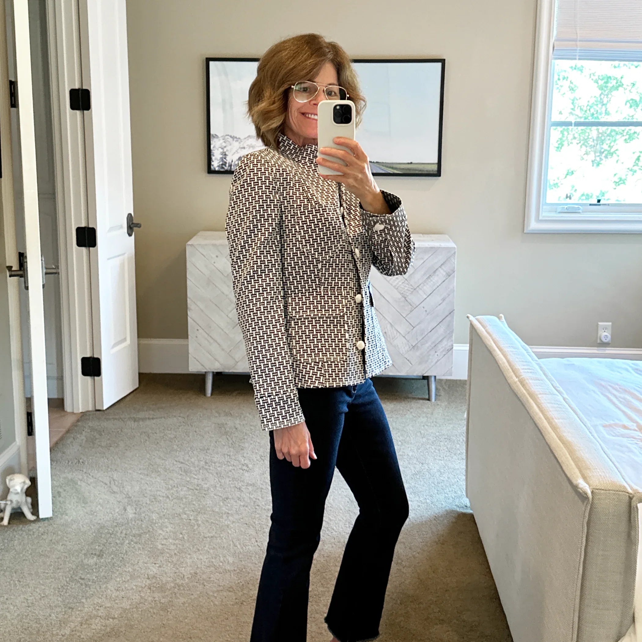 TORY BURCH Cameron Jacket in Navy & Ivory 4|S - flyKAMP
