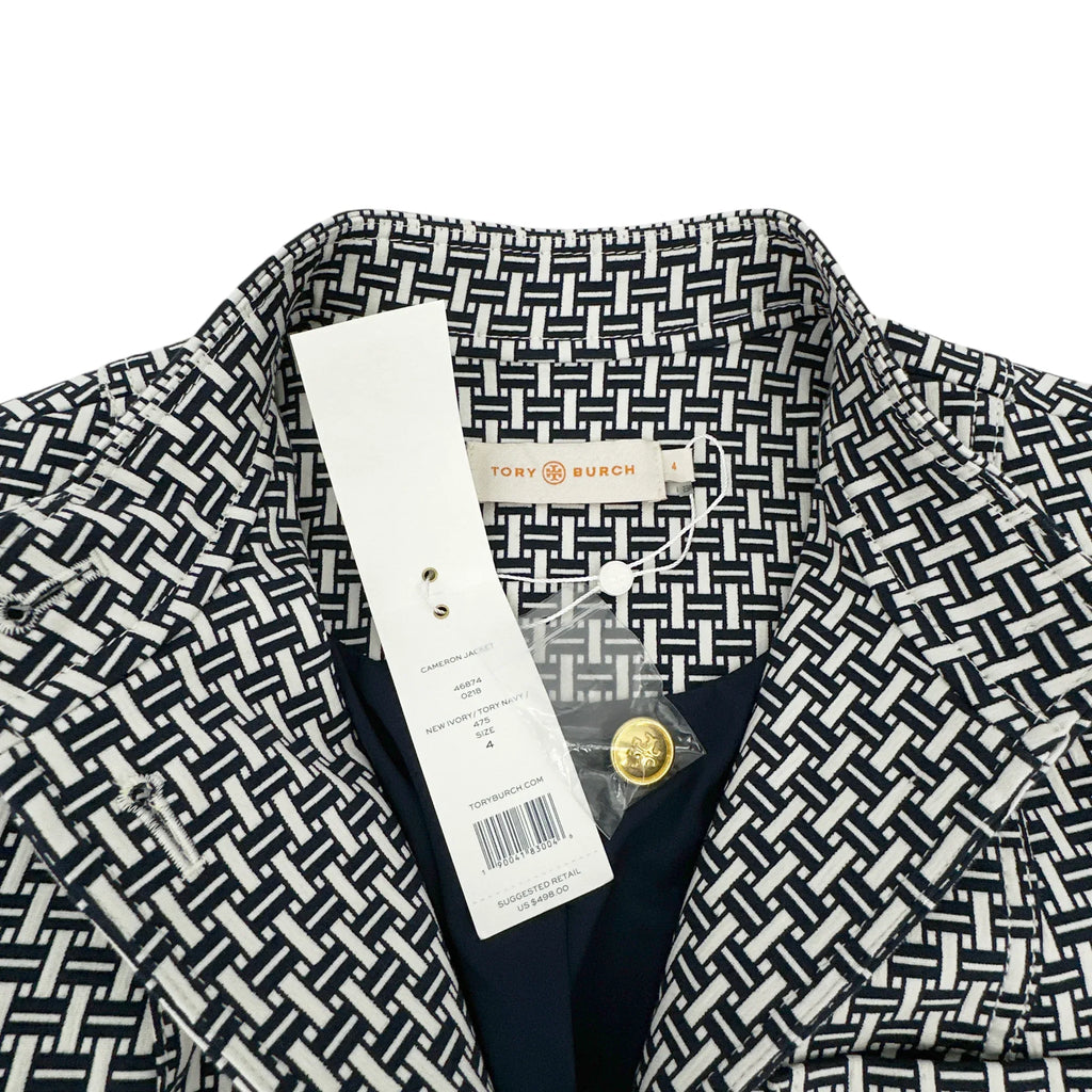 TORY BURCH Cameron Jacket in Navy & Ivory 4|S - flyKAMP