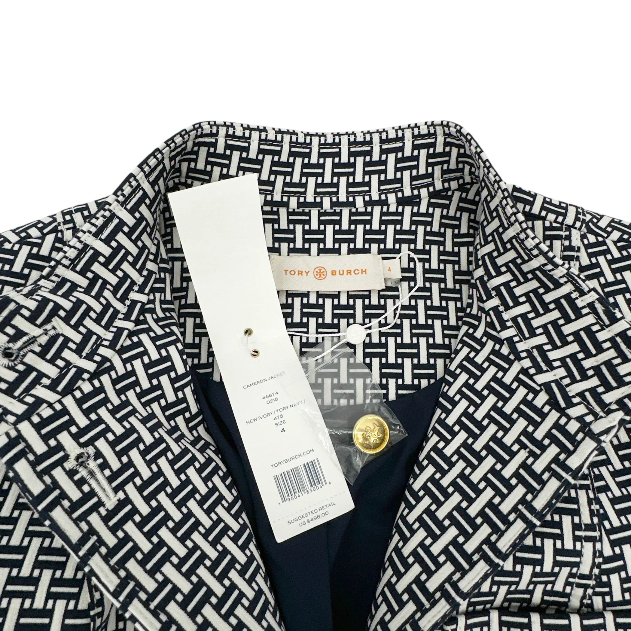 TORY BURCH Cameron Jacket in Navy & Ivory 4|S - flyKAMP