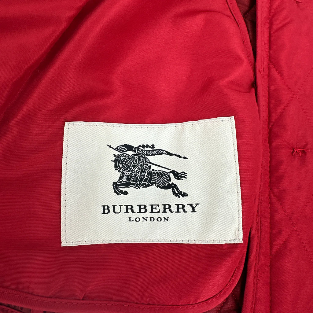 BURBERRY London Cropped Diamond Quilted Jacket in Red US10 | M - flyKAMP