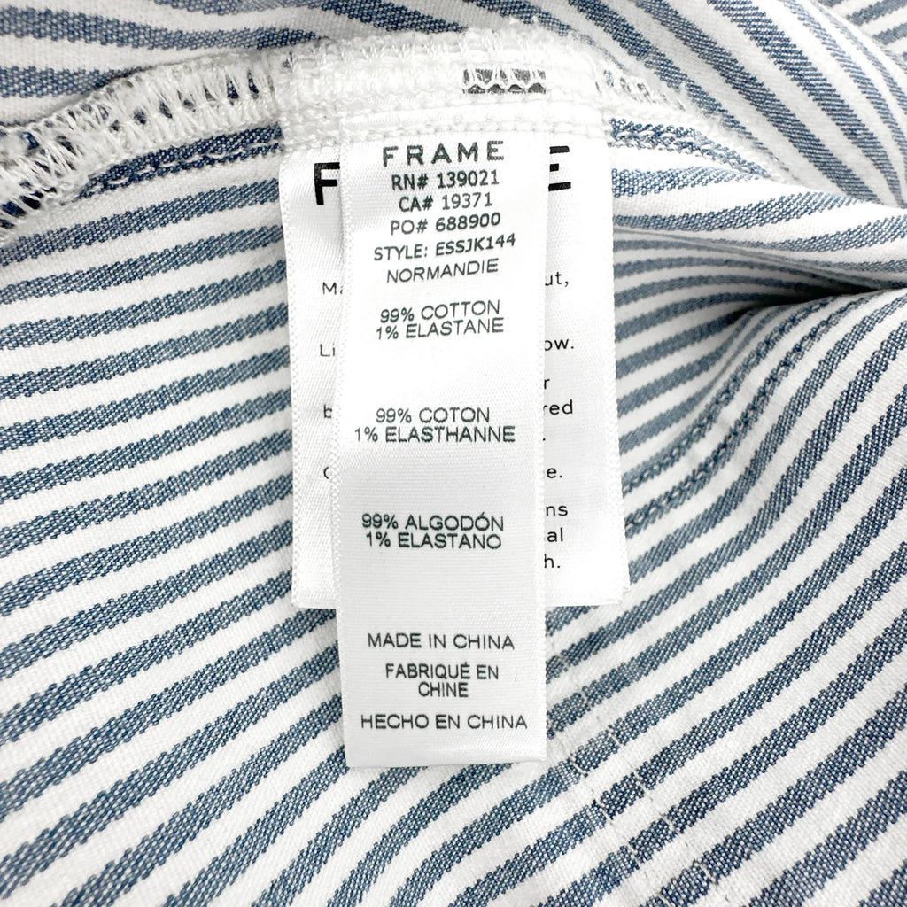 FRAME Engineer Striped Denim Shirt Jacket XS - flyKAMP