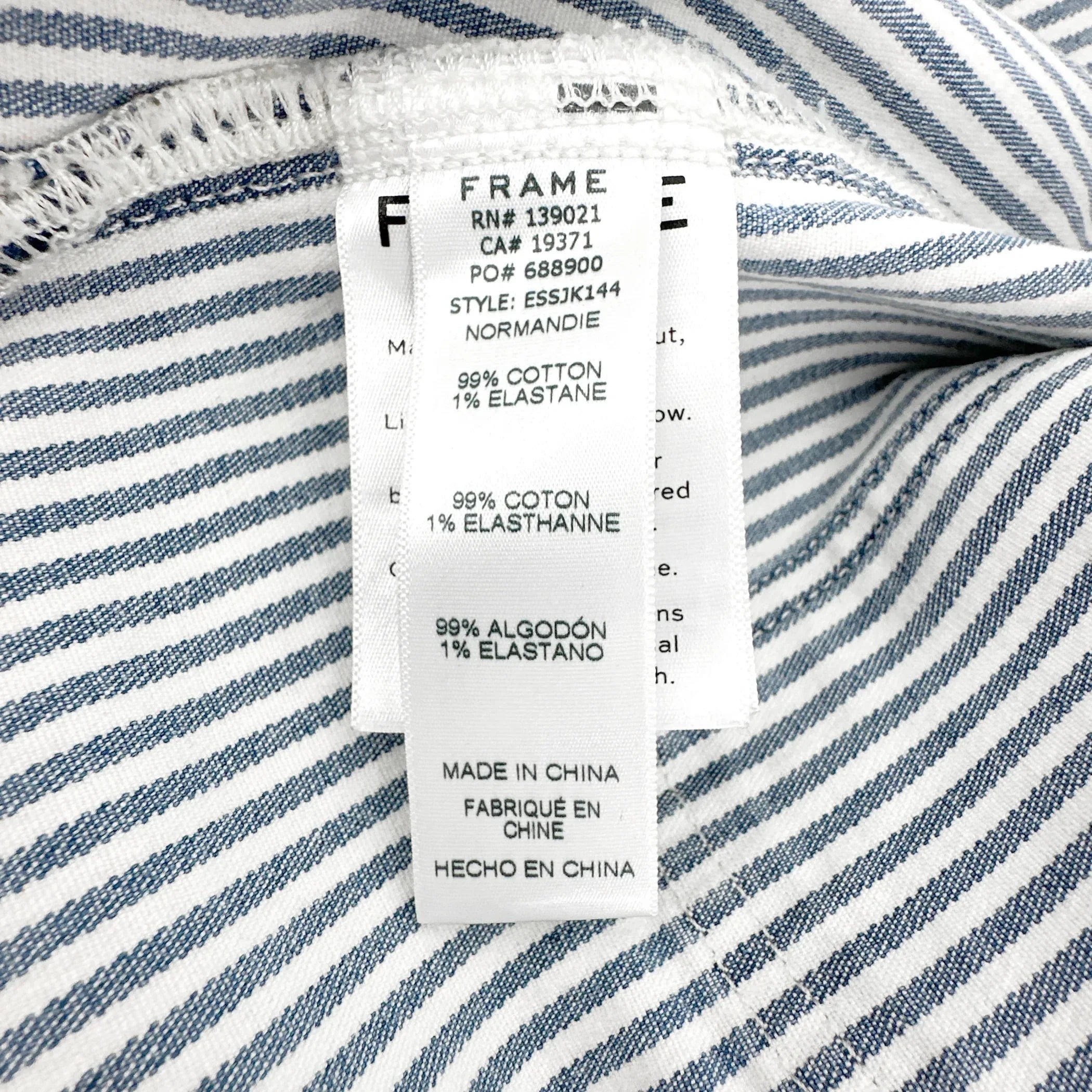 FRAME Engineer Striped Denim Shirt Jacket XS - flyKAMP