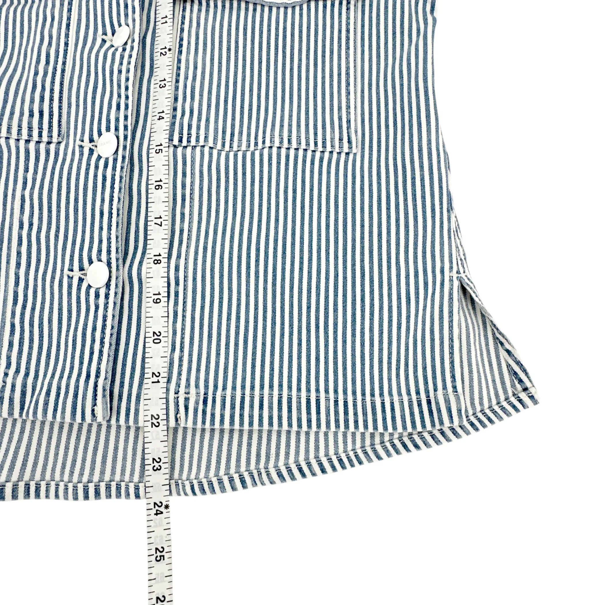 FRAME Engineer Striped Denim Shirt Jacket XS - flyKAMP