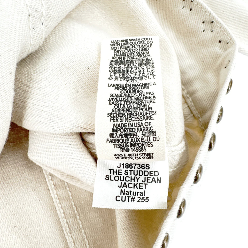 THE GREAT. The Studded Slouchy Jean Jacket.in Natural 1|S - flyKAMP