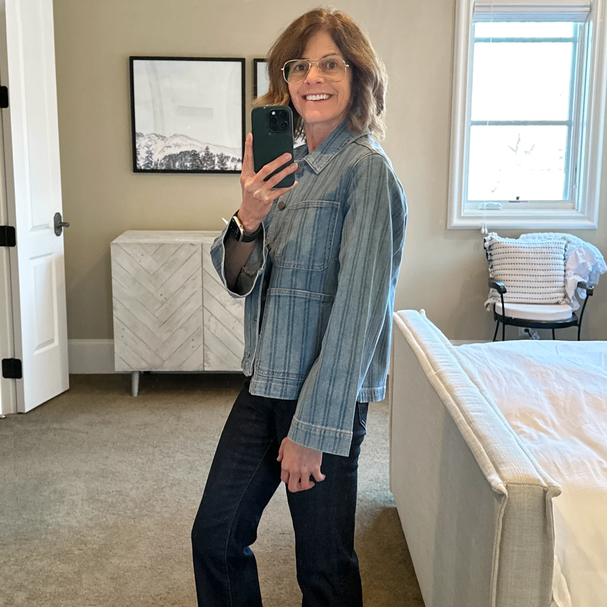 VERONICA BEARD Dahl Striped Denim Jacket S - flyKAMP