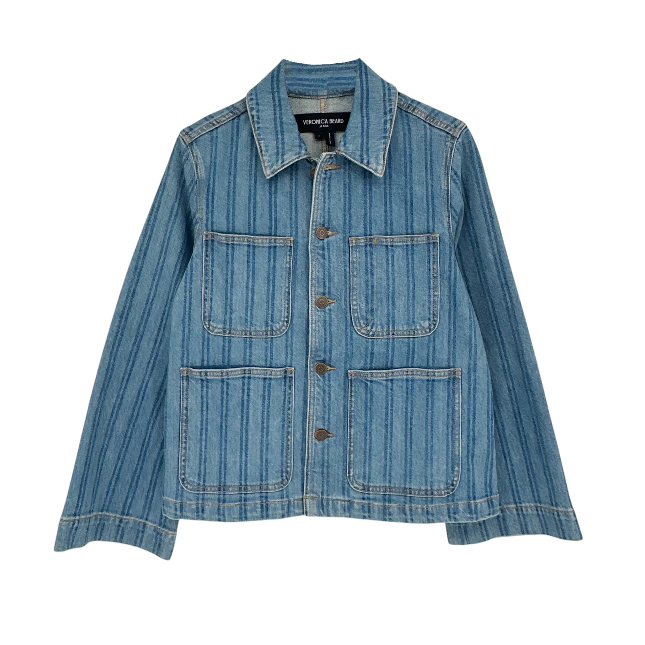VERONICA BEARD Dahl Striped Denim Jacket S - flyKAMP