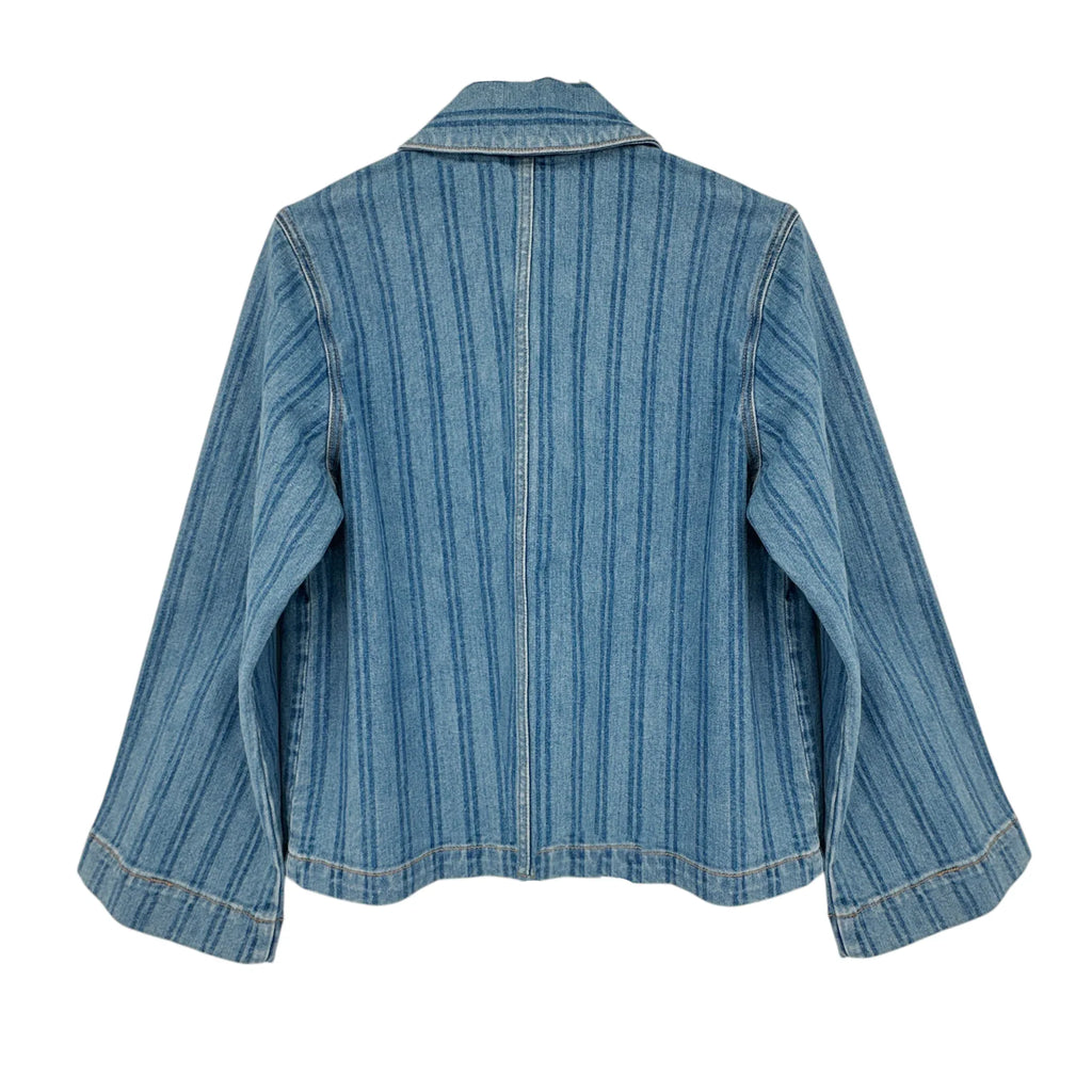 VERONICA BEARD Dahl Striped Denim Jacket S - flyKAMP