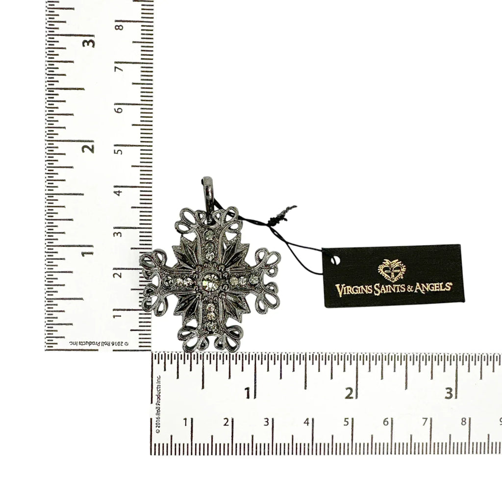 VIRGINS SAINTS & ANGELS VSA Electra Cross Medallion in Gunmetal - flyKAMP