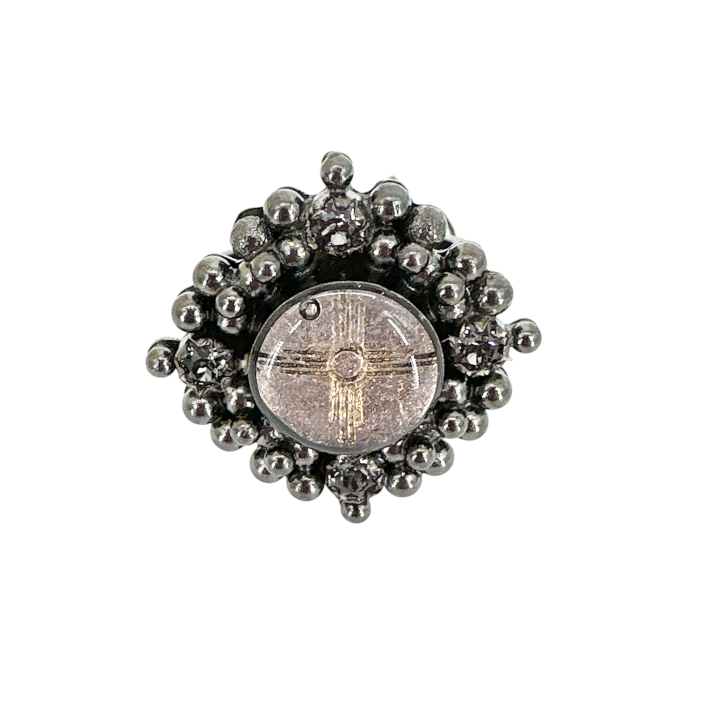 VIRGINS SAINTS & ANGELS VSA Petite Cloister Zia Ring in Gunmetal