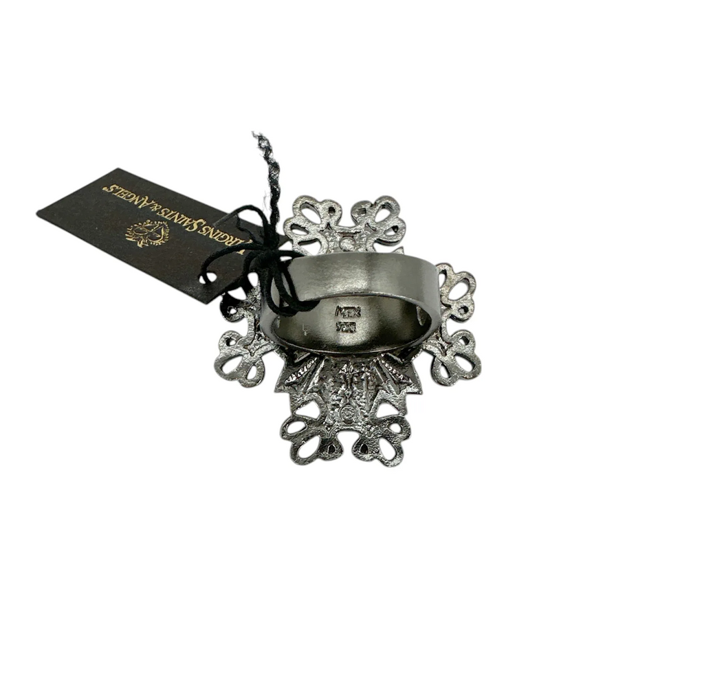 VIRGINS SAINTS & ANGELS VSA Electra Cross Ring in Gunmetal Size 7 - flyKAMP