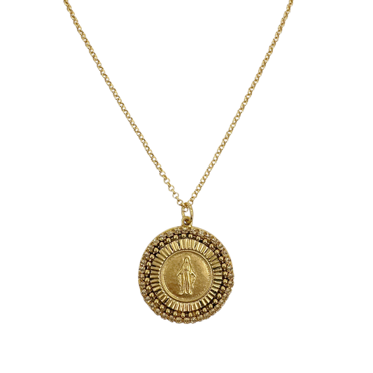 VIRGINS SAINTS & ANGELS VSA Disco Virgin Charm & Gold-Plated SS Chain in Gold