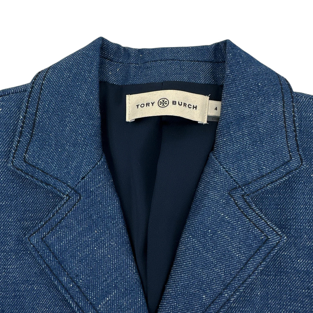 TORY BURCH Raw Denim Blazer in Unwashed Rinse 4|S - flyKAMP