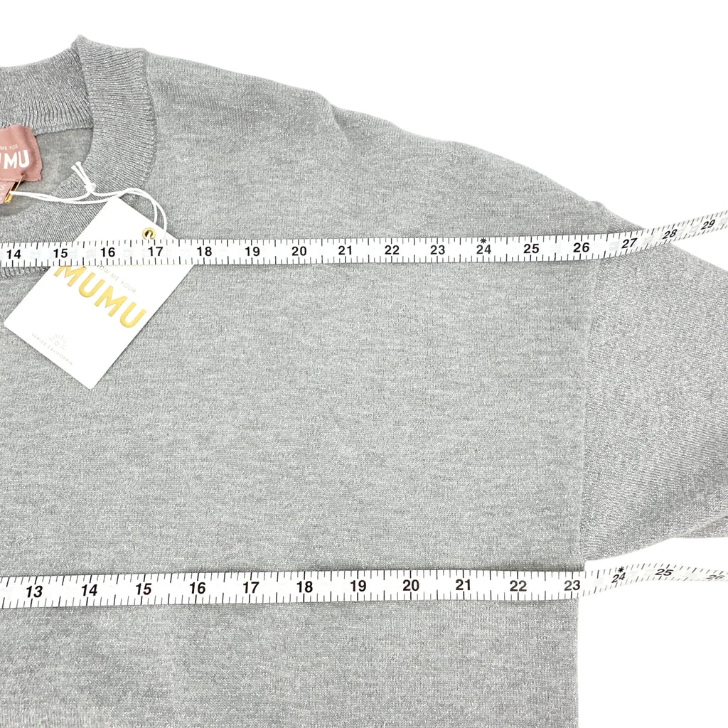 SHOW ME YOUR MUMU Classic Crewneck Sweater Silver Metallic XS - flyKAMP