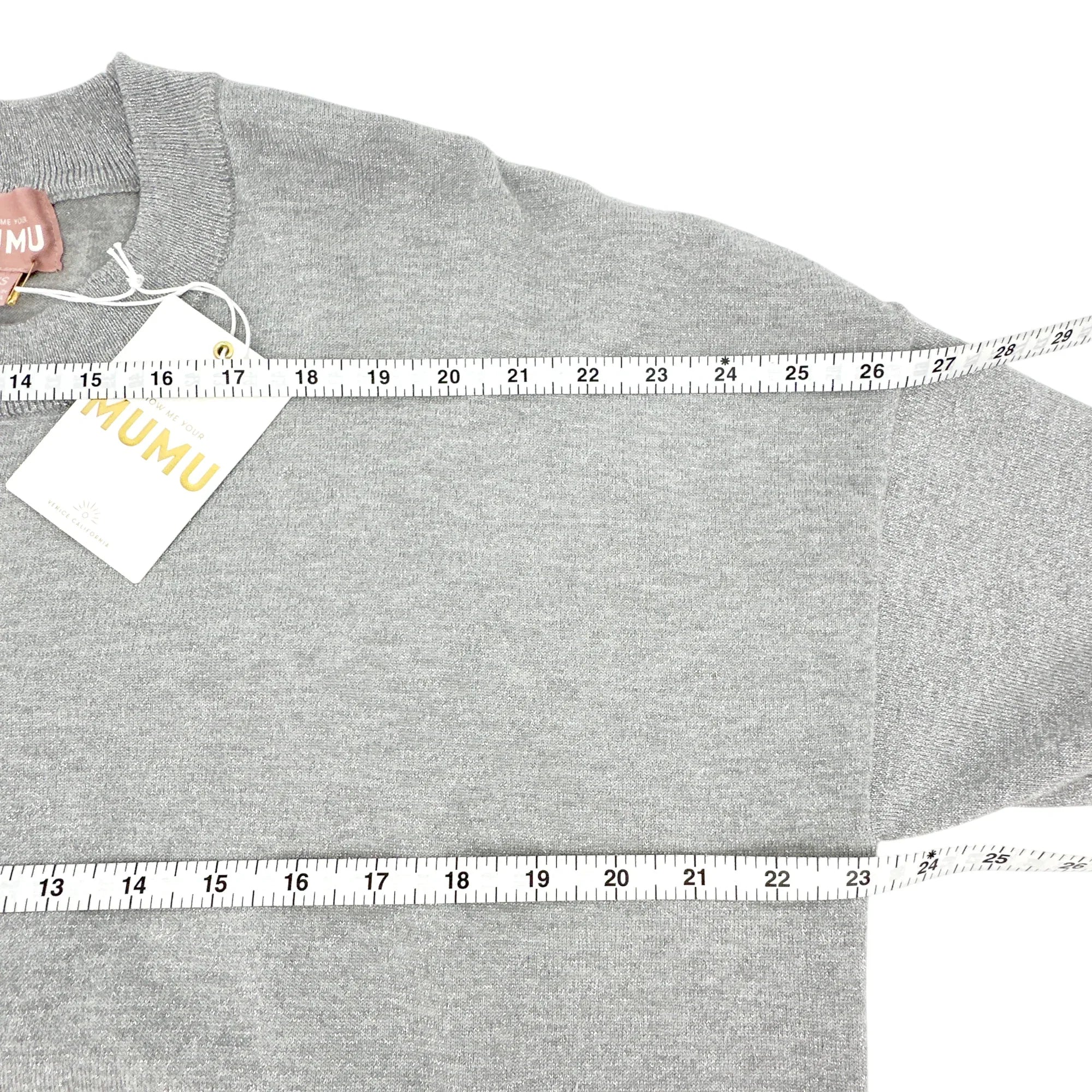 SHOW ME YOUR MUMU Classic Crewneck Sweater Silver Metallic XS - flyKAMP