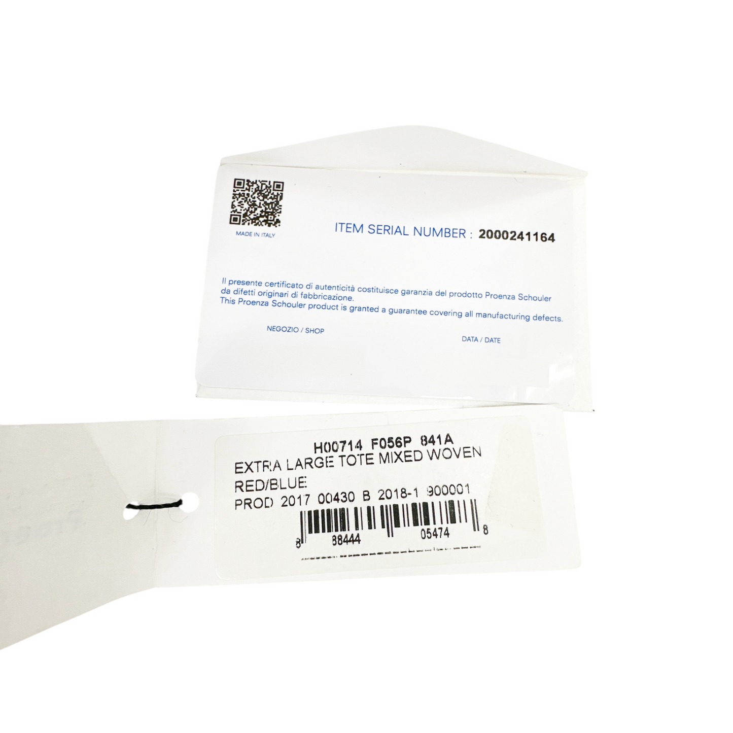 PROENZA SCHOULER XL Mixed Woven Tote Bag Red/Blue