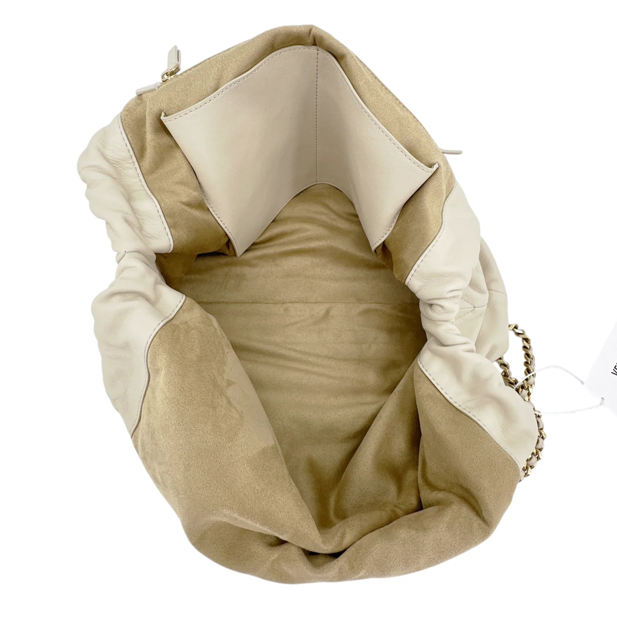 VERONICA BEARD Leather Slouch Bag in Ivory - flyKAMP