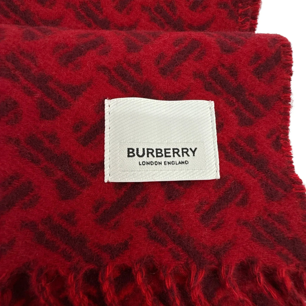BURBERRY TB Motif Jacquard Cashmere Scarf in Red - flyKAMP