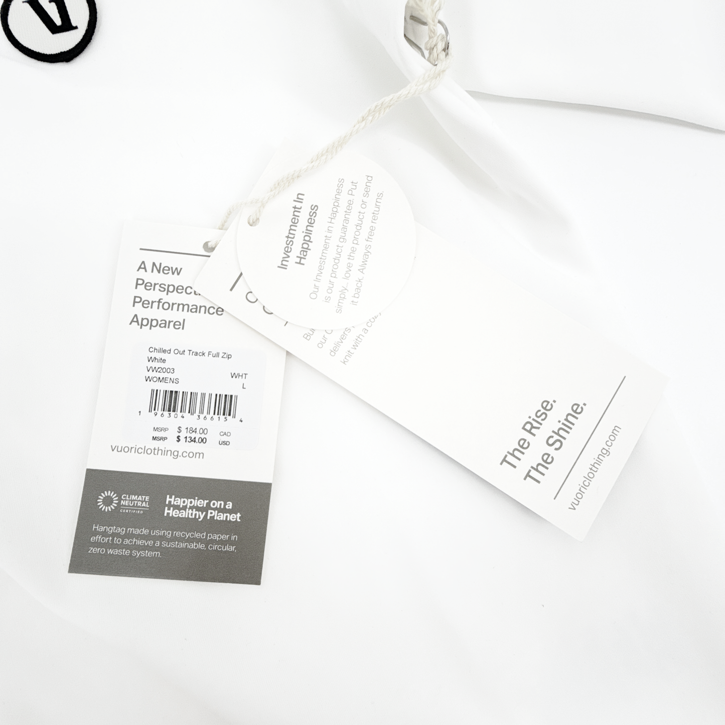 VUORI Chilled Out Track Full Zip in White L