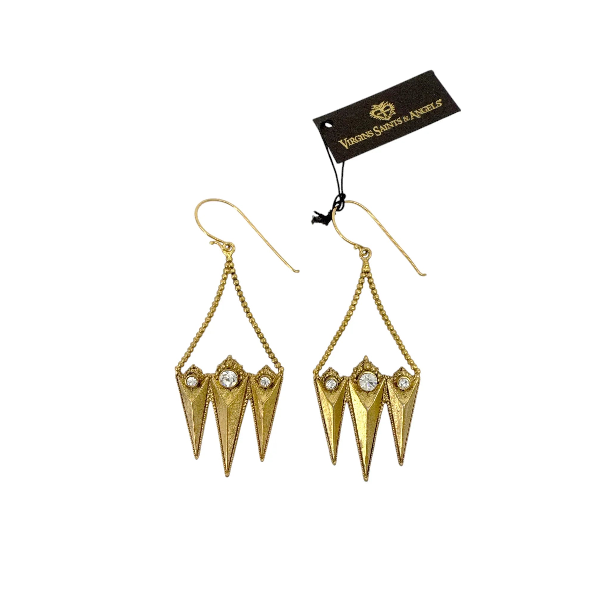 VIRGINS SAINTS & ANGELS VSA Electra Rays Hook Earrings in Gold - flyKAMP