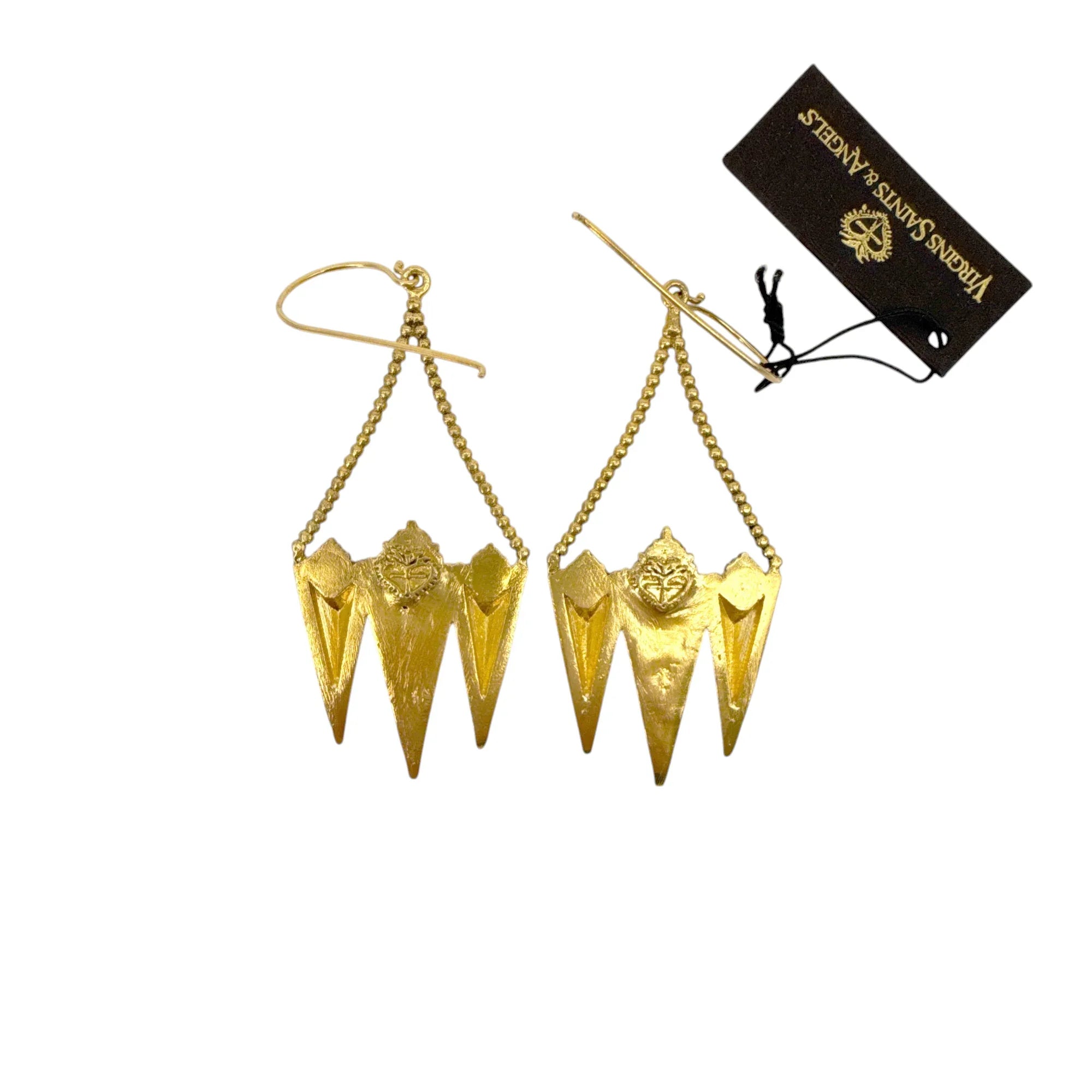 VIRGINS SAINTS & ANGELS VSA Electra Rays Hook Earrings in Gold - flyKAMP