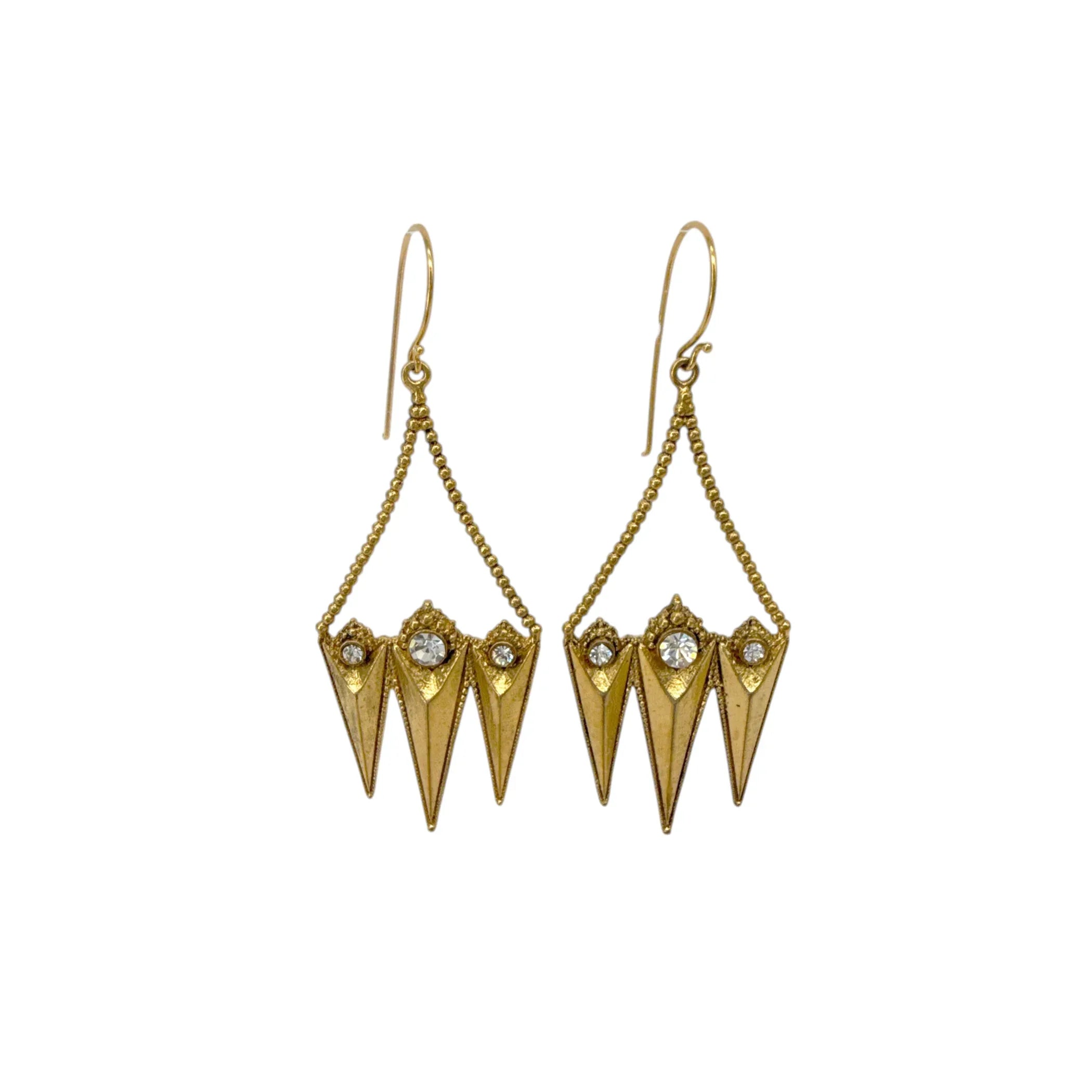 VIRGINS SAINTS & ANGELS VSA Electra Rays Hook Earrings in Gold - flyKAMP
