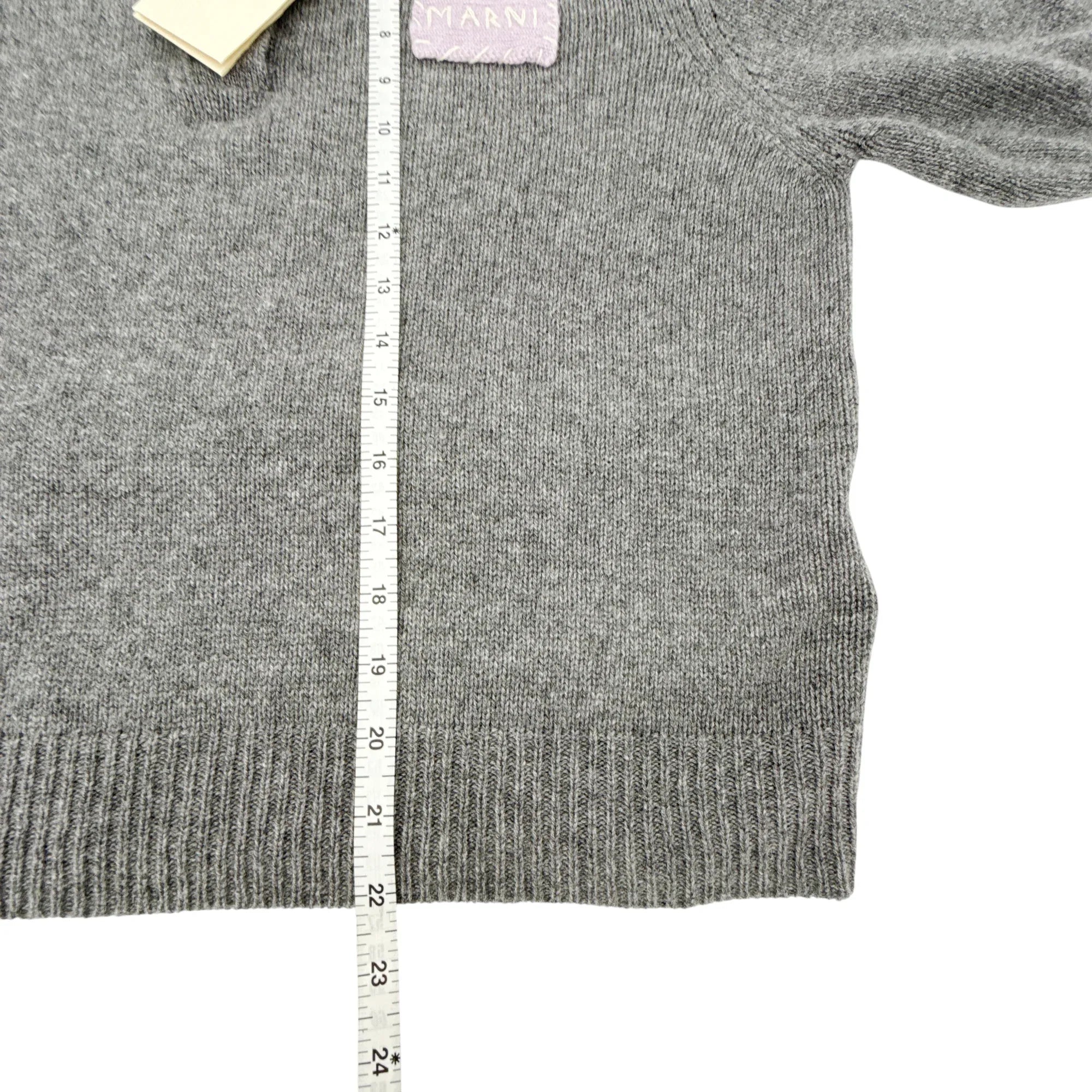 MARNI Cashmere Polo Jumper with Marni Patch in Graphite IT46|US10 - flyKAMP