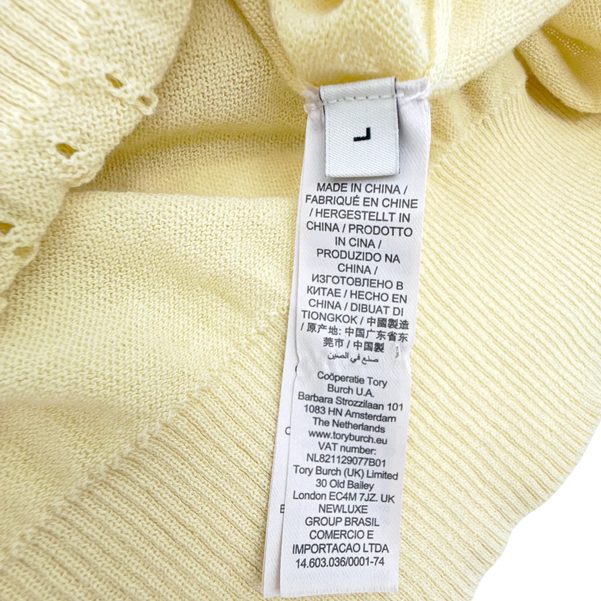 TORY BURCH Heart Pointelle Sweater in Sweet Butter L - flyKAMP