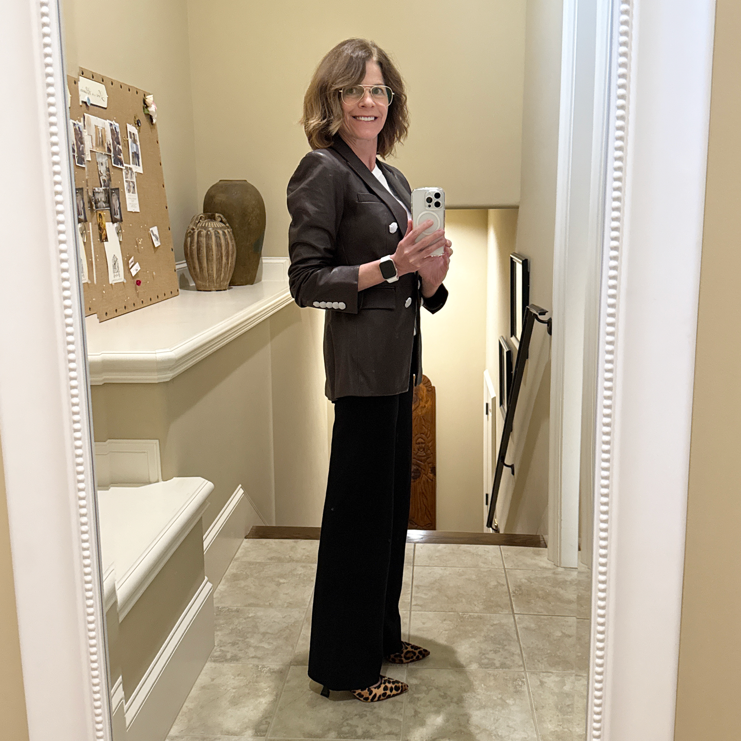 VERONICA BEARD Oneta Leather Dickey Jacket in Brown 2