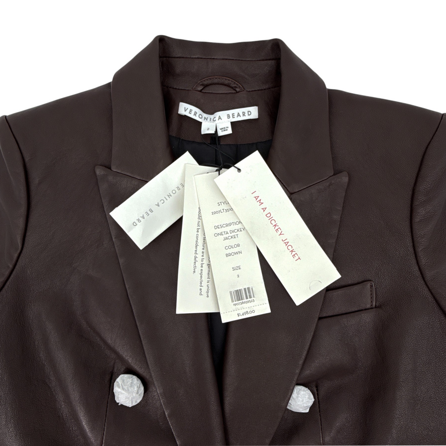 VERONICA BEARD Oneta Leather Dickey Jacket in Brown 2