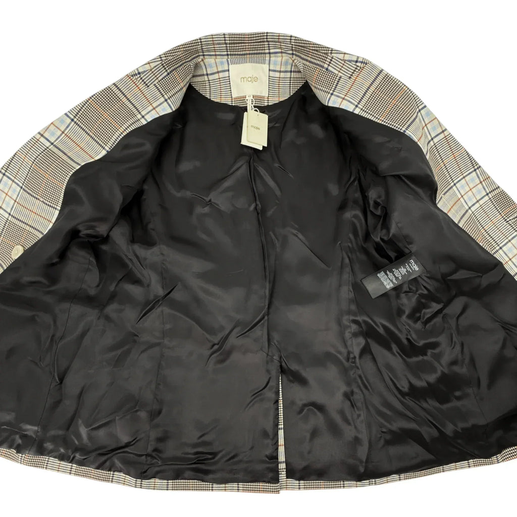 MAJE Vika Plaid Button Blazer FR|EU 42|XL - flyKAMP