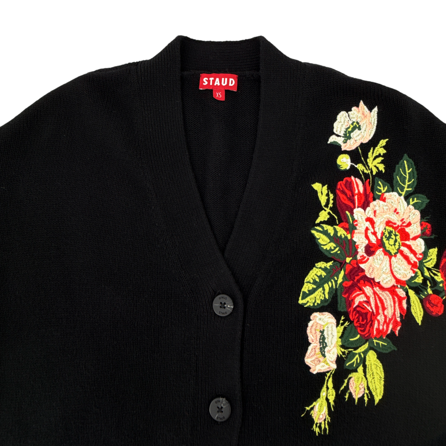 STAUD Rook Floral Embroidered Cardigan XS