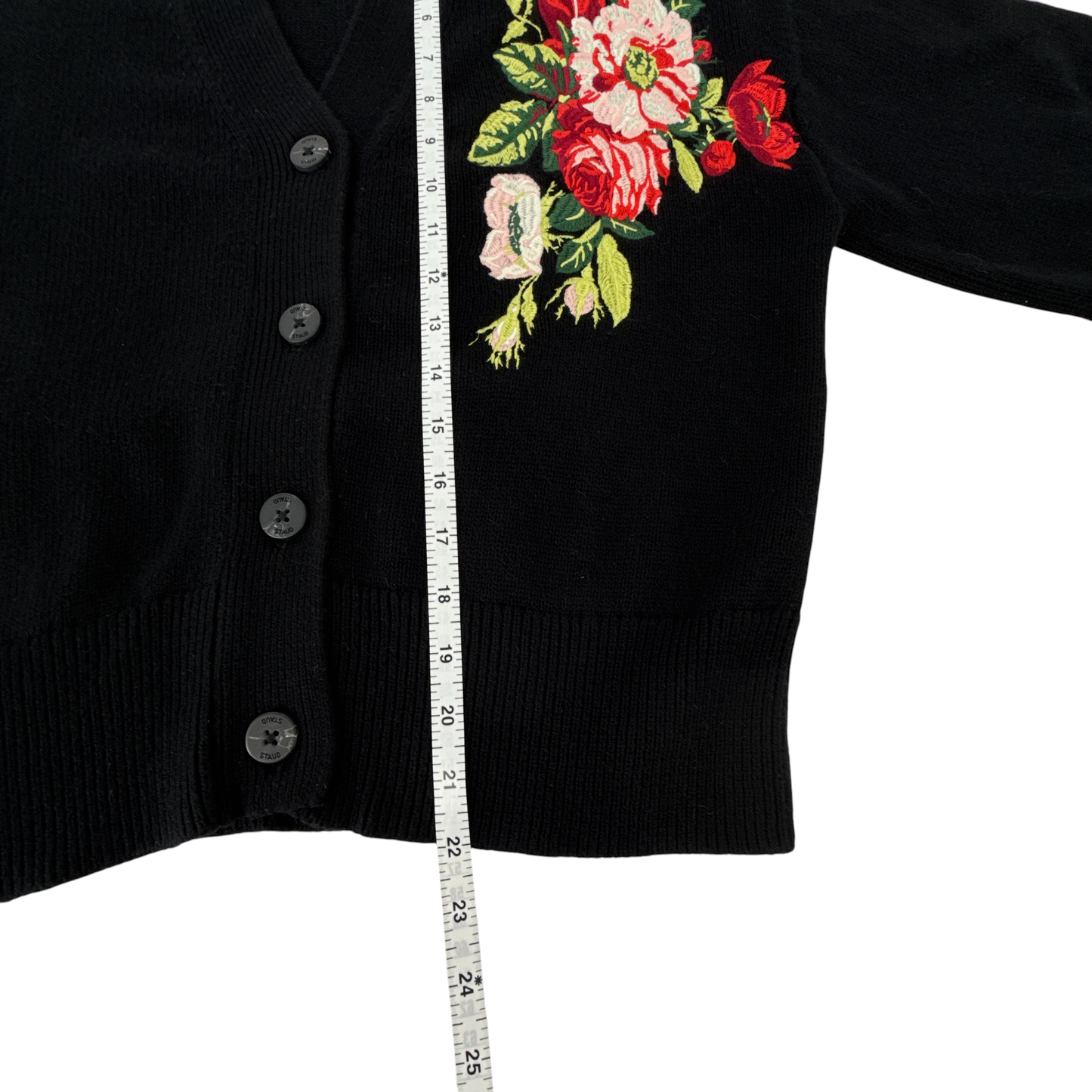 STAUD Rook Floral Embroidered Cardigan XS
