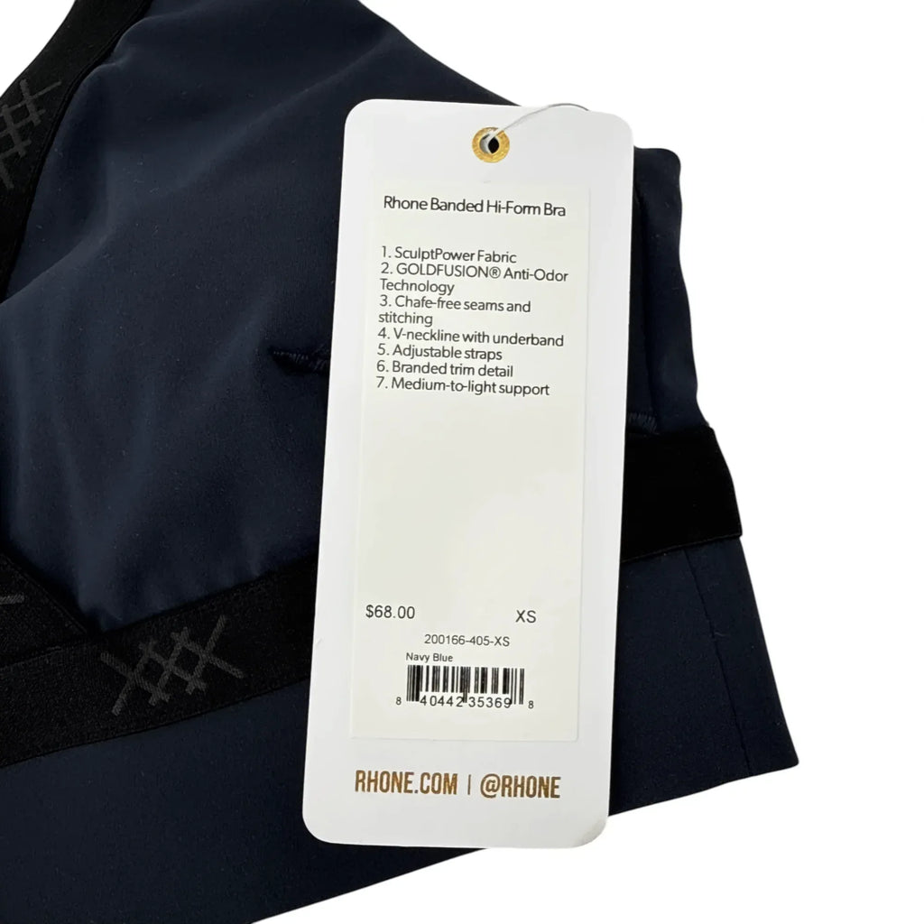 RHONE Banded Hi-Form Bra in Navy XS - flyKAMP