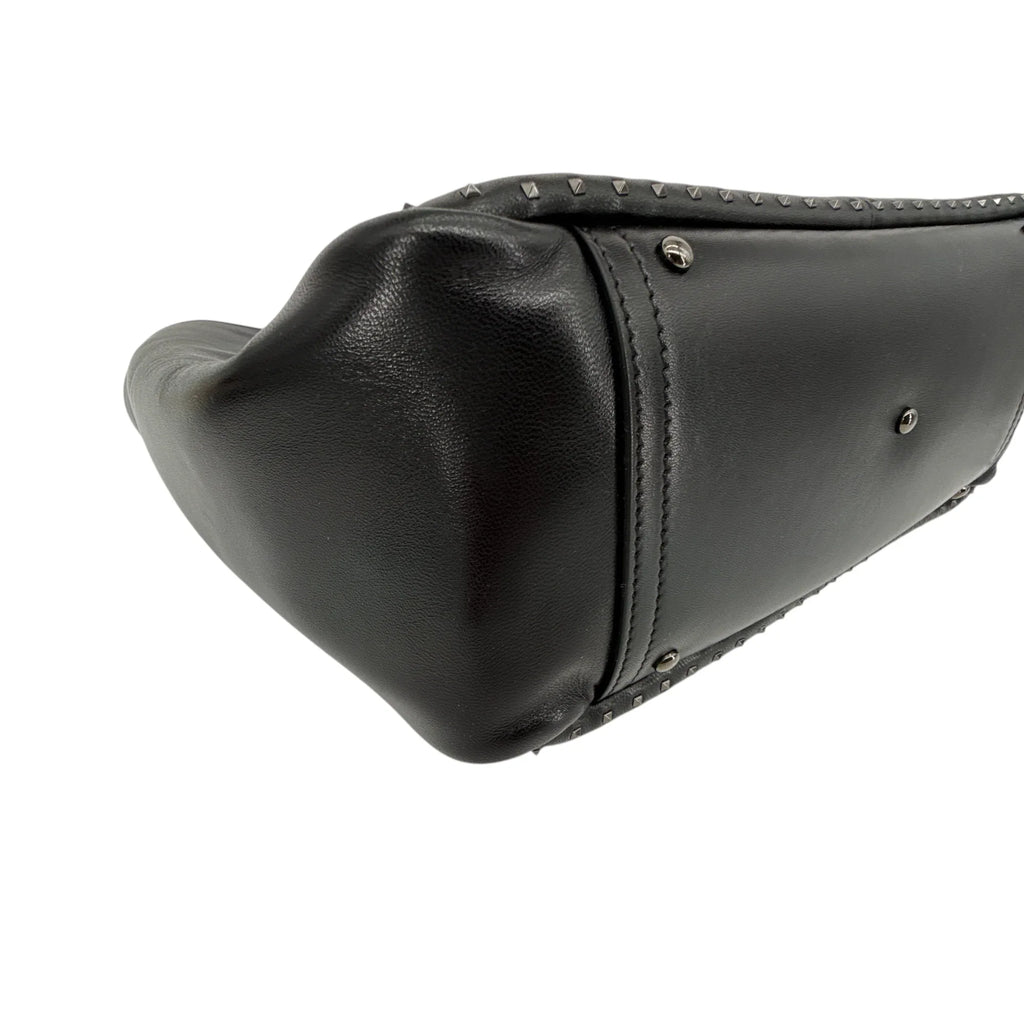 VALENTINO GARAVANI Small Atelier Bag 01 Metal Stitch Edition Tote Bag In Black - flyKAMP
