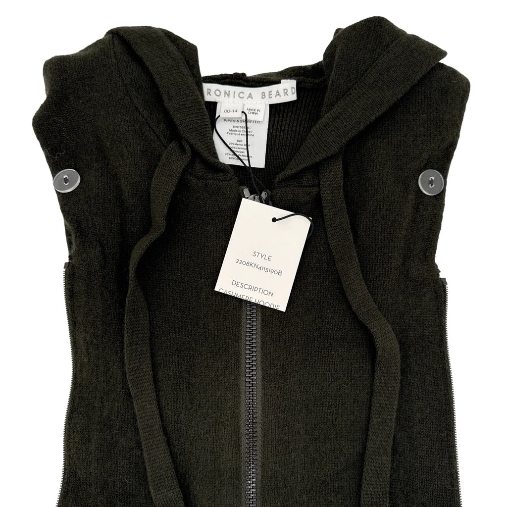VERONICA BEARD Cashmere Hoodie Dickey in Army - flyKAMP