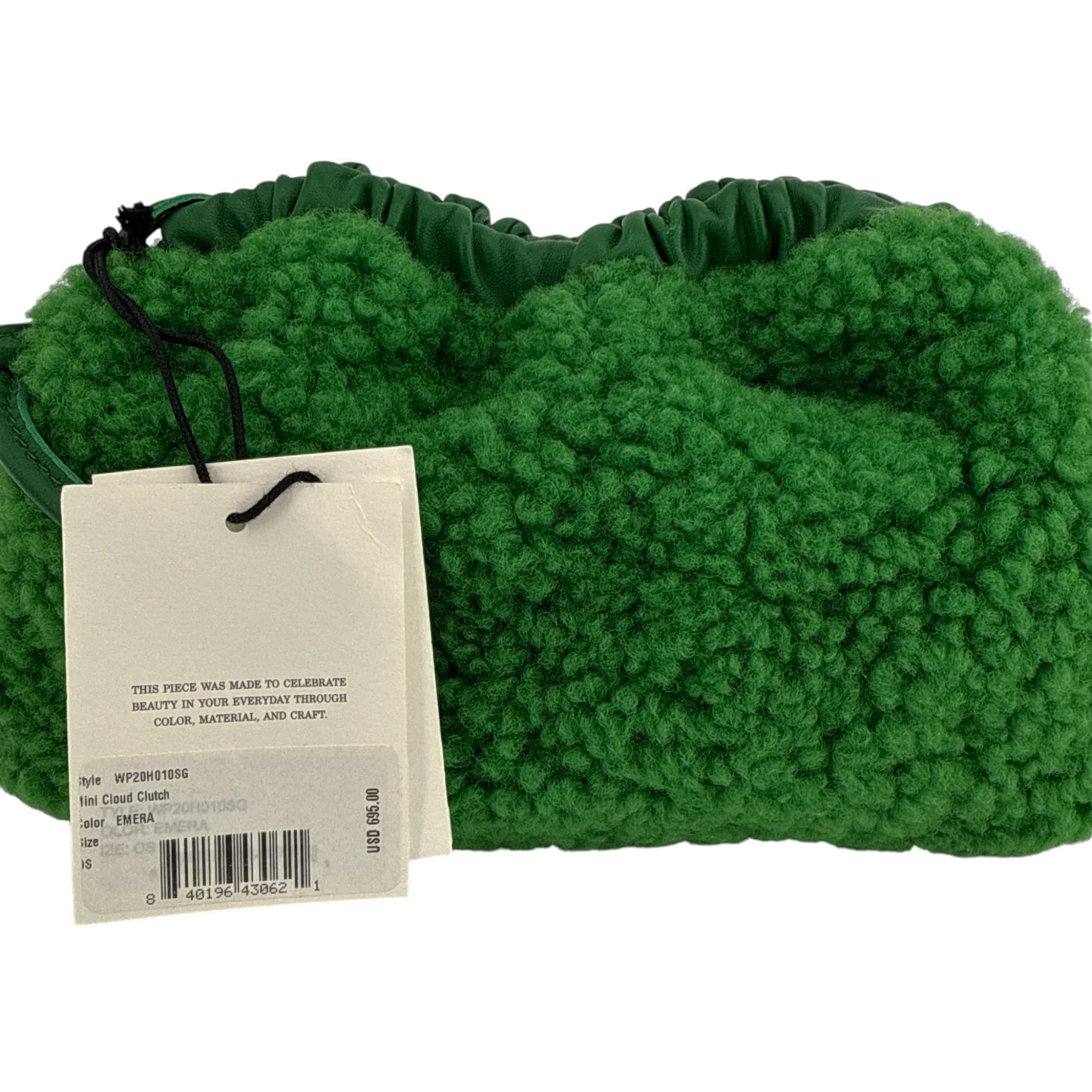 MANSUR GAVRIEL Mini Cloud Clutch Bag in Emerald Shearling - flyKAMP