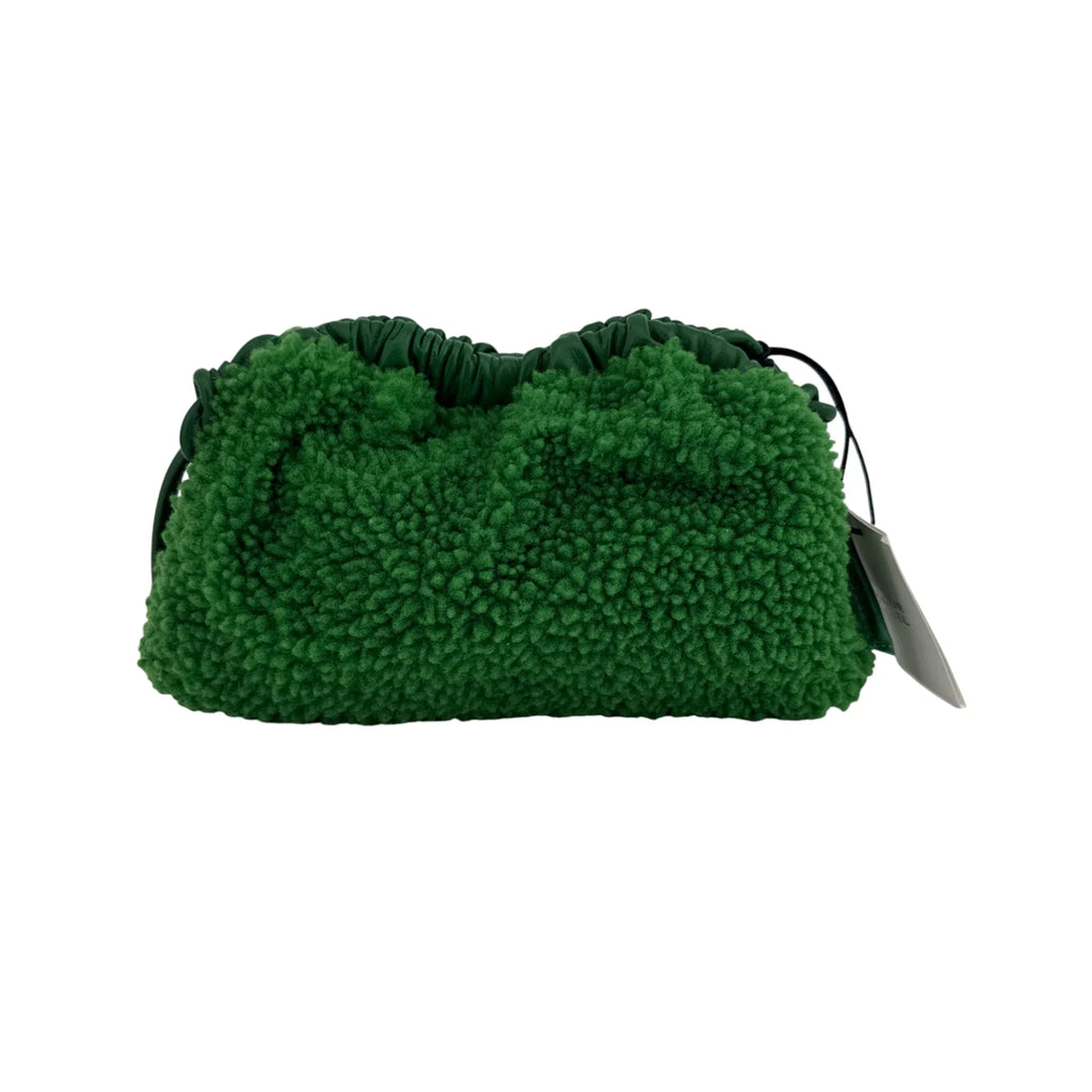 MANSUR GAVRIEL Mini Cloud Clutch Bag in Emerald Shearling - flyKAMP