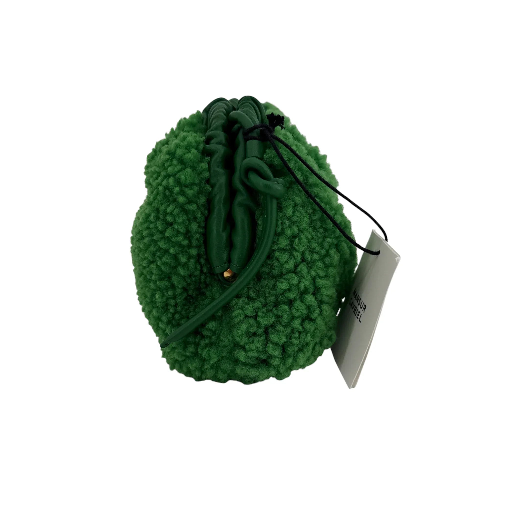 MANSUR GAVRIEL Mini Cloud Clutch Bag in Emerald Shearling - flyKAMP