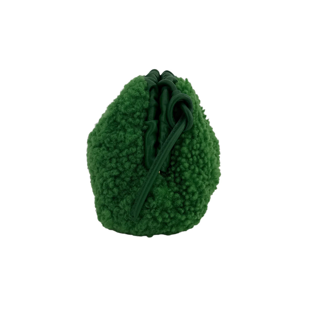 MANSUR GAVRIEL Mini Cloud Clutch Bag in Emerald Shearling - flyKAMP