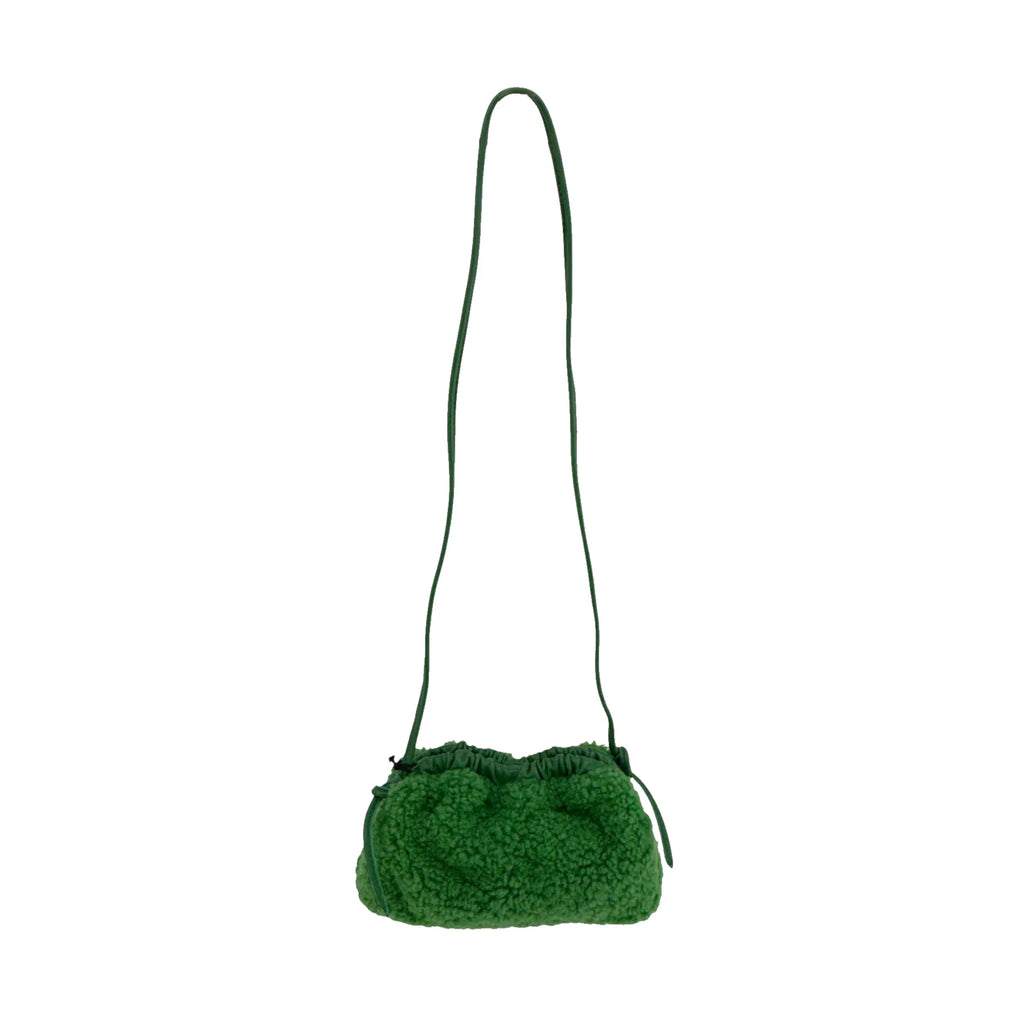 MANSUR GAVRIEL Mini Cloud Clutch Bag in Emerald Shearling - flyKAMP